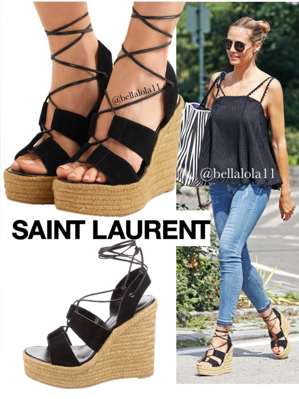 NEW IN BOX SAINT LAURENT LACE UP ESPADRILLES
